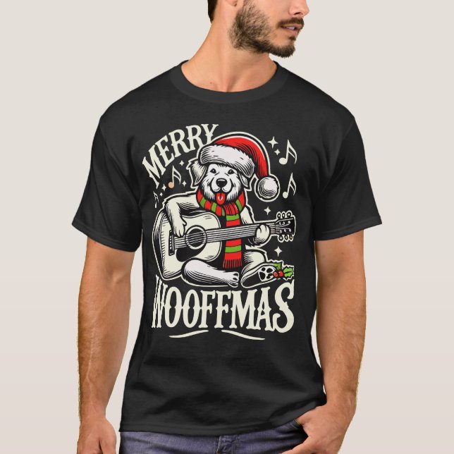 T-shirt Chiens de Fêtes Joyeux Noël T-Shi (Devant)