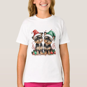 T-shirt Chiens de Noël Yorkshire Terrier