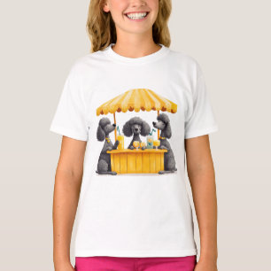 T-shirt Chiens De Poodle Standard Avec Un Socle De Lemonad