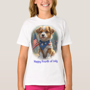 T-shirt Chiens de quatrième juillet