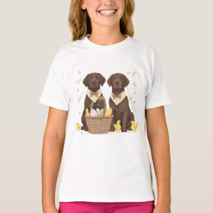 T-shirt Chiens de récupération du labrador de pâques