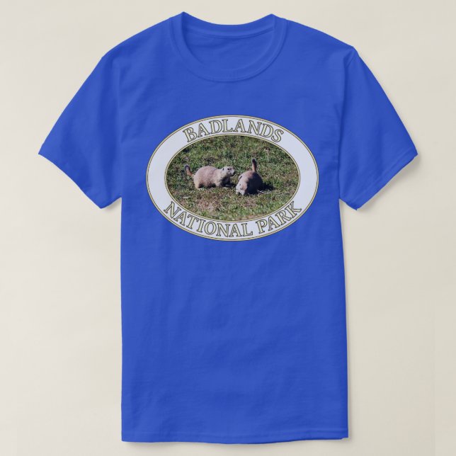 T-shirt Chiens des Prairies au parc national Badlands à So (Design devant)