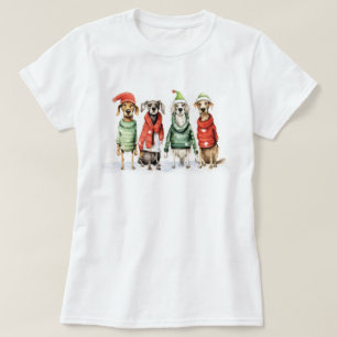 T-shirt Chiens d'hiver mignons Sweater Furry & Bright Chri