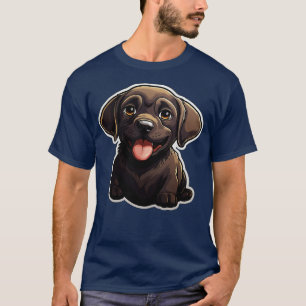 T-shirt Chiens du Labrador mignons Noirs Chocolat Labrador