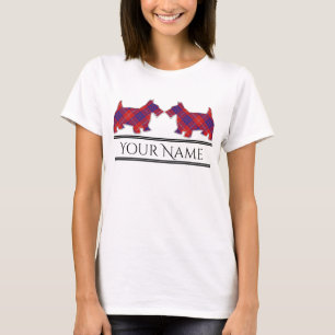 T-shirt Chiens écossais du Clan Hamilton Tartan Scottie