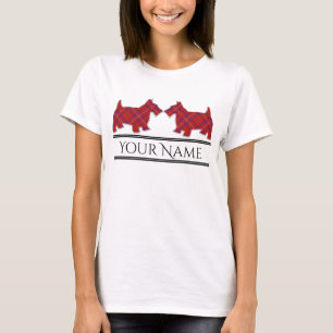 T-shirt Chiens écossais écossais Rose de clan moderne de t