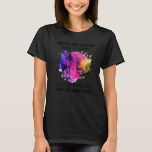 T-shirt Chiens et chevaux me rendent heureux Humains me fo
