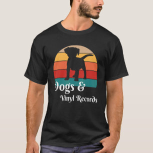 T-shirt Chiens et disques de vinyle