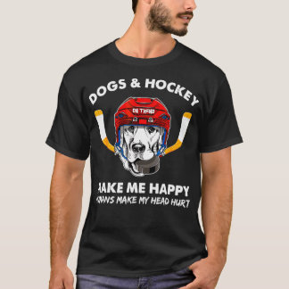 T-shirt Chiens et hockey me rendent heureux Humains renden