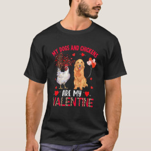 T-shirt Chiens Et Poules Sont Mon Valentin Golden Retrieve