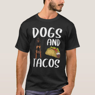T-shirt Chiens et Tacos Noir et Tan Coonhound Mexicain Foo