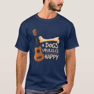 T-shirt Chiens et Ukulele me rendent heureux