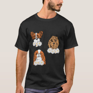 T-shirt Chiens floraux Papillon Chien anglais Espagnol Gol