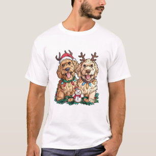 T-shirt Chiens Goldendoodle de Noël