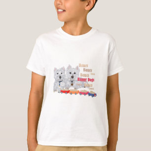 T-shirt Chiens heureux avec des os