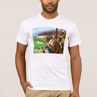 T-shirt Chiens jouant au baseball