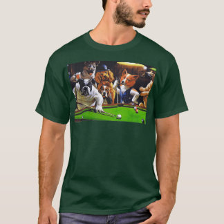 T-shirt Chiens Jouer Pool 1