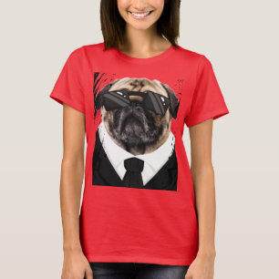 T-shirt Chiens mignons Carlins en noir