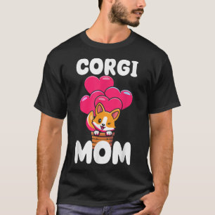T-shirt Chiens mignons Maman Chien Fleurs Ami Corgi Maman
