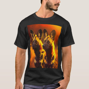 T-shirt Chiens peints en Afrique Animaux de chiens sauvage