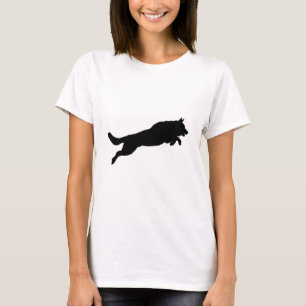 T-shirt Chiens sautants d'amour de silhouette de berger