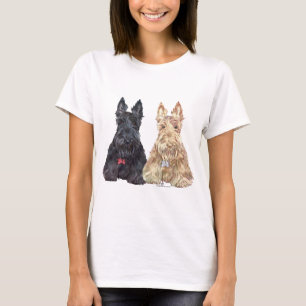 T-shirt Chiens Scottie Wheat et Noirs