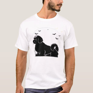 T-shirt Chiens Shih Tzu ? Lune d'Halloween Silhouette T-sh