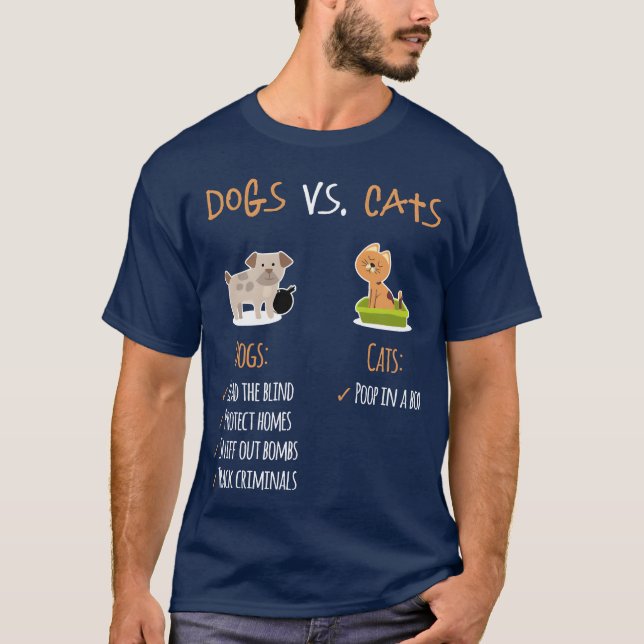 T-shirt Chiens Vs Chats Chien Papa Chien Momrending Amoure (Devant)