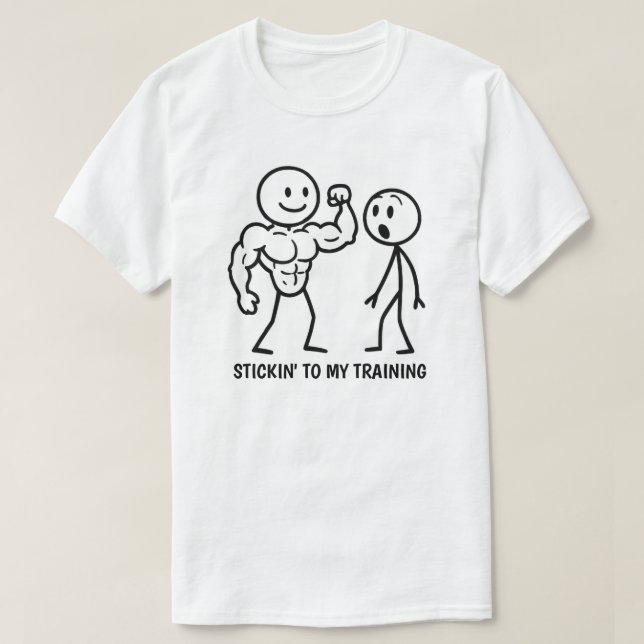 T-shirt Chiffre de bâton de gym (Design devant)