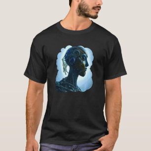 T-shirt Chiffre futuriste unique en Cyborg Sci Fi féminin