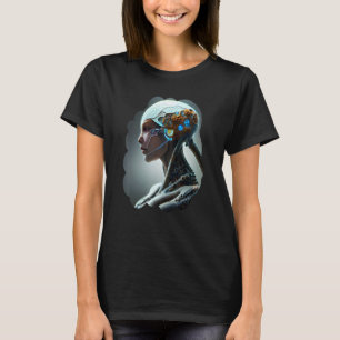 T-shirt Chiffre futuriste unique en Cyborg Sci Fi féminin