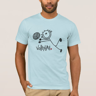 T-shirt Chiffre masculin de base volleyball de bâton