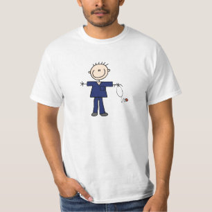 T-shirt Chiffre masculin infirmière - bleu de bâton