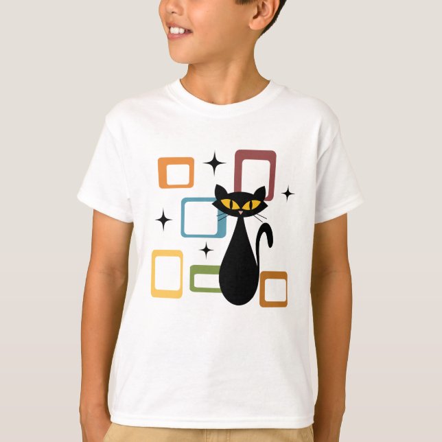 T-shirt Chiffre noir du milieu du siècle (Devant)