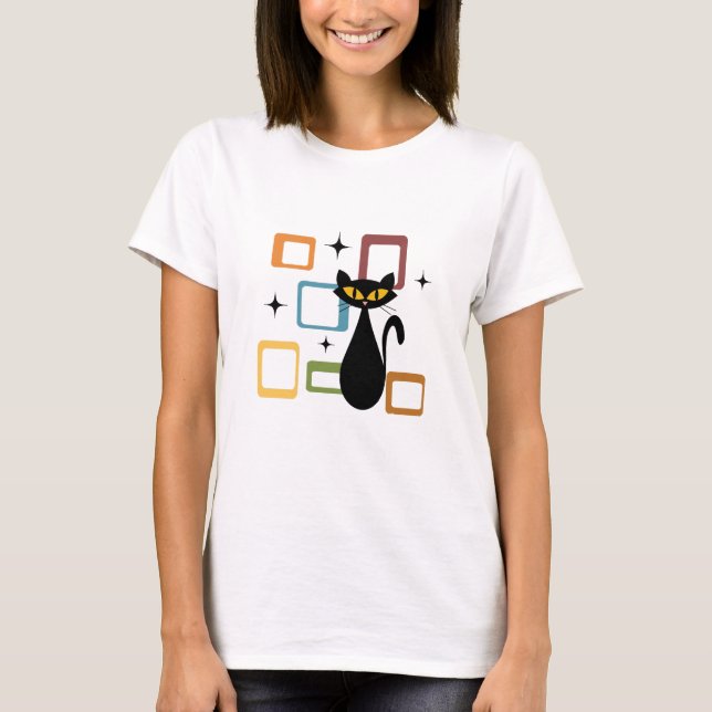 T-shirt Chiffre noir du milieu du siècle (Devant)