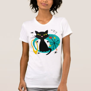 T-shirt Chiffre noir du milieu du siècle