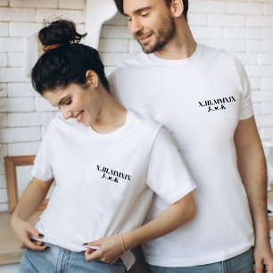 T-shirt Chiffre romain de couple personnalisé