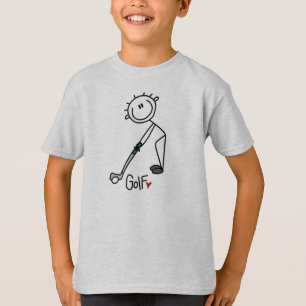 T-shirt Chiffre simple golfeur de bâton
