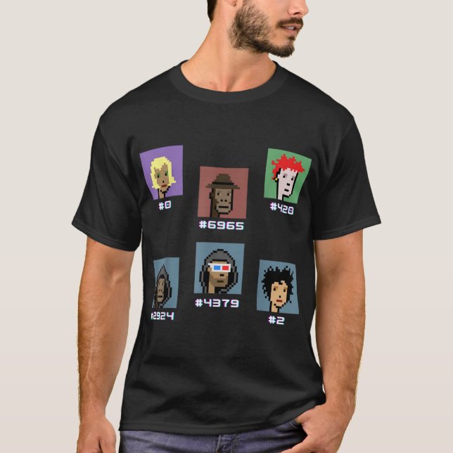 T-shirt Chiffres collectables NFT CryptoPunks (Devant)