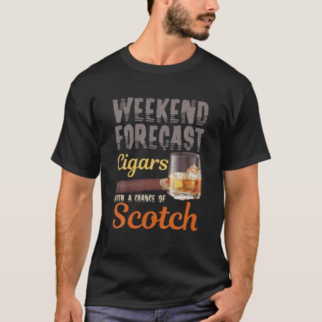 T-shirt Chiffres De Prévision De Fin De Semaine Et Whiskey (Devant)