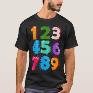 T-shirt Chiffres Drôle Math Retour À L'École Dino Éducatif