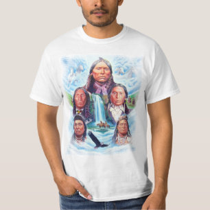 T-shirt Chiffres Indiens Américains Mens Valeur blanche