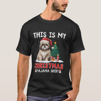 T-shirt Chih Tzu Chien de Noël Santa Hat Tree Garçons Fill