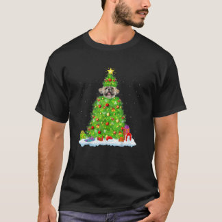 T-shirt Chih Tzu Chien Xmas Éclairage Arbre Drôle Chih Tzu