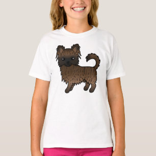 T-shirt Chihuahua à poil long bringé Chien de dessin animé