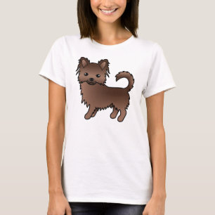 T-shirt Chihuahua à robe longue au chocolat Chien de dessi