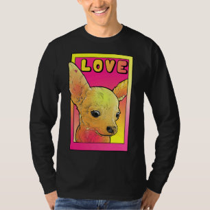 T-shirt Chihuahua Aime Le Pop Rose Et Jaune
