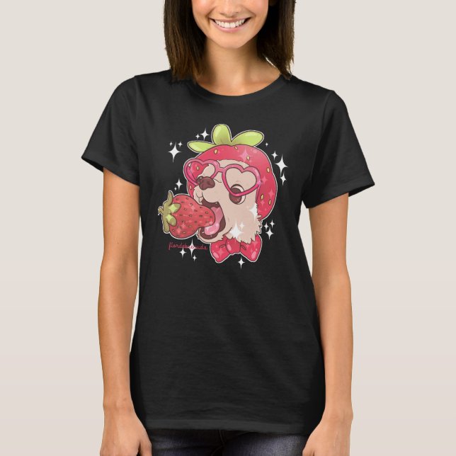T-shirt Chihuahua aux fraises (Devant)