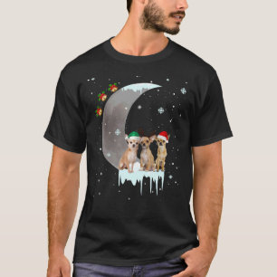 T-shirt Chihuahua Casquette Père Noël Et Lune Noël