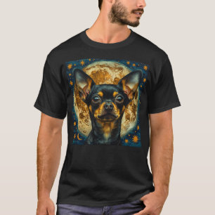 T-shirt Chihuahua céleste avec lune et étoiles